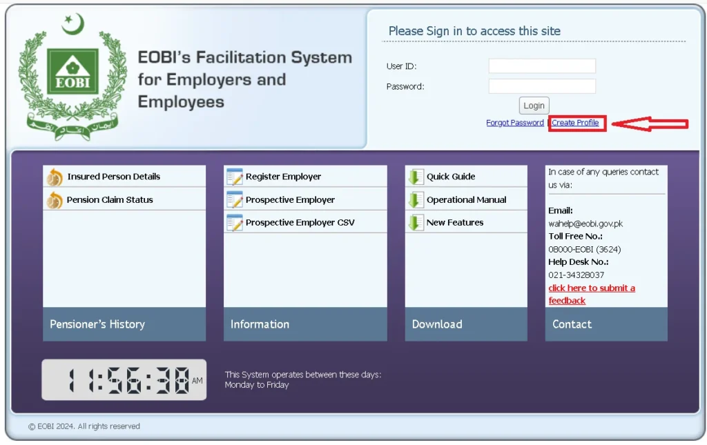 Create EOBI Profile